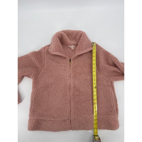 Nanette Lepore Teddy Bear Fleece Full Zip Jacket Pink Plush Sherpa Style Medium - Picture 5 of 5
